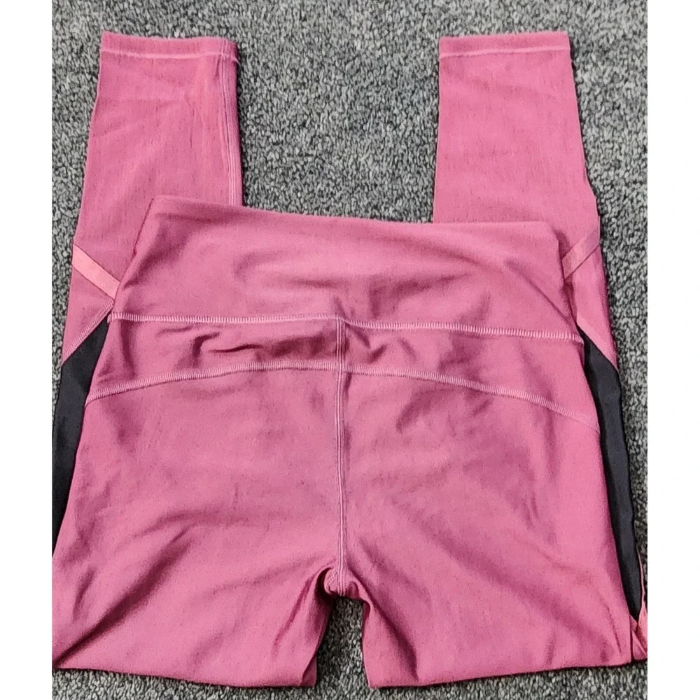 Under Armour Compression Leggings HeatGear Athletic Black Pink Medium - Picture 4 of 6